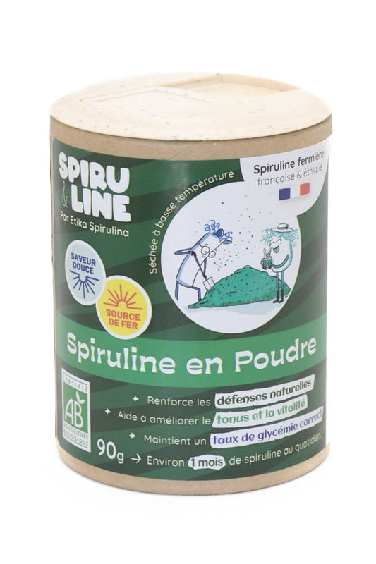 Spiru&Line -- Spiruline bio en poudre (origine France) - 90 g