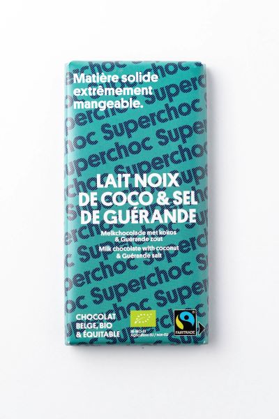 Supersec -- Tablette chocolat lait coco bio - 70 g