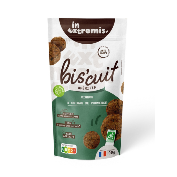 In Extremis -- Biscuits apéritif bio - oignon et origan de provence (origine France) - 90 g