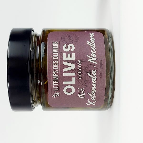 Le Temps Des Oliviers -- Mix olives kalamata/nocellara entières bio - 180 g