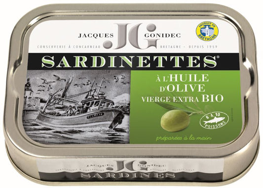 Jacques Gonidec -- Sardinettes à l'huile d'olive bio - 100 g