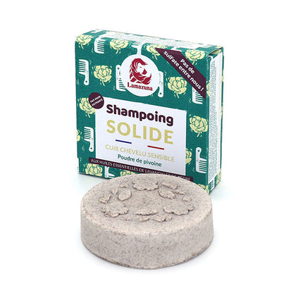 Lamazuna -- Shampoing solide pour cuir chevelu sensible, huile de chaulmoogra et poudre de pivoine - 70 ml