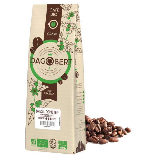 Les Cafés Dagobert -- Brésil demeter 100% arabica bio - grains (origine Brésil) - 1 kg