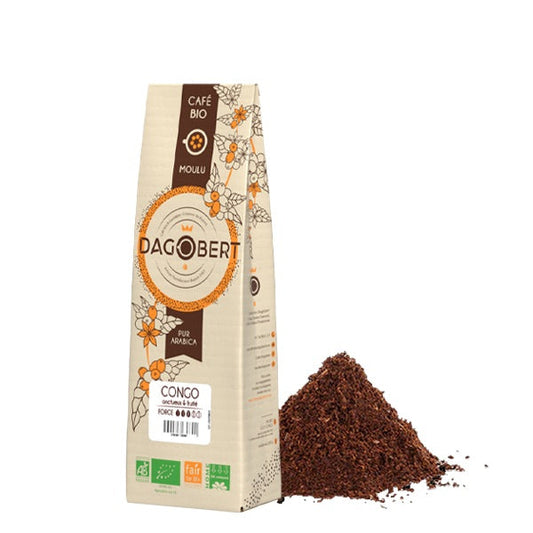 Les Cafés Dagobert -- Congo kivu 100% arabica, bio et équitable - moulu/filtre (origine Congo) - 500 g