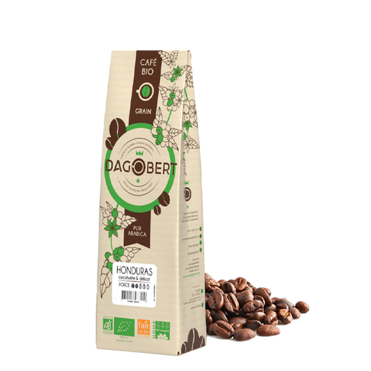 Les Cafés Dagobert -- Café Honduras 100% arabica, bio et équitable - grains (origine Honduras) - 500 g