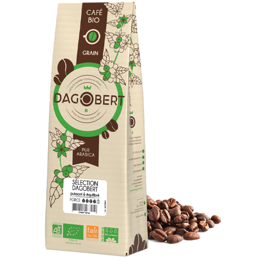 Les Cafés Dagobert -- Mélange sélection 100% arabica bio et équitable - grains - 1 kg