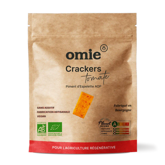 Omie -- Crackers tomate et piment d'espelette aop bio (100% français) - 100 g