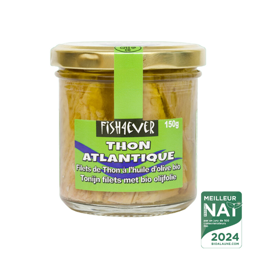 Fish4ever -- Filets de thon à l'huile d'olive extra vierge bio (en pot de verre) - 150 g