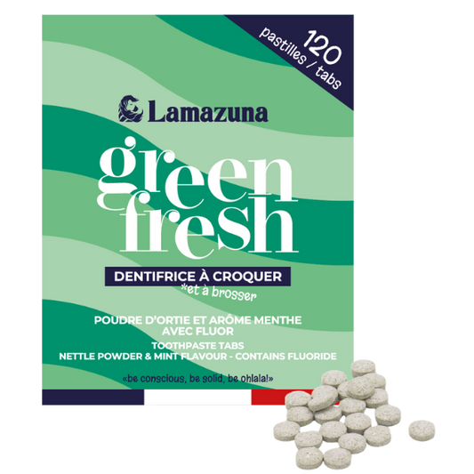 Lamazuna -- Dentifrice en pastilles à croquer poudre d’ortie et arôme menthe - 120 pastilles