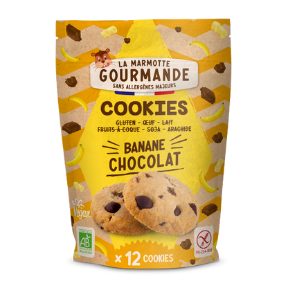 La Marmotte Gourmande -- Cookies banane pépite chocolat sans allergène - 150 g