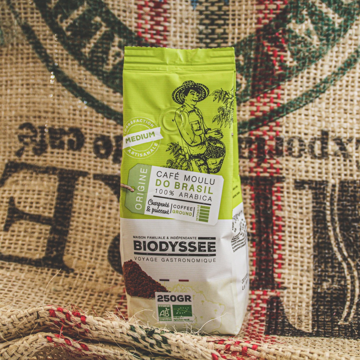 Biodyssée -- Café moulu origine 100% arabica bio (origine Brésil) - 250 g