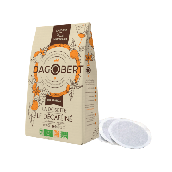 Les Cafés Dagobert -- Dosettes décaféiné  100% arabica, bio et équitable - dosette