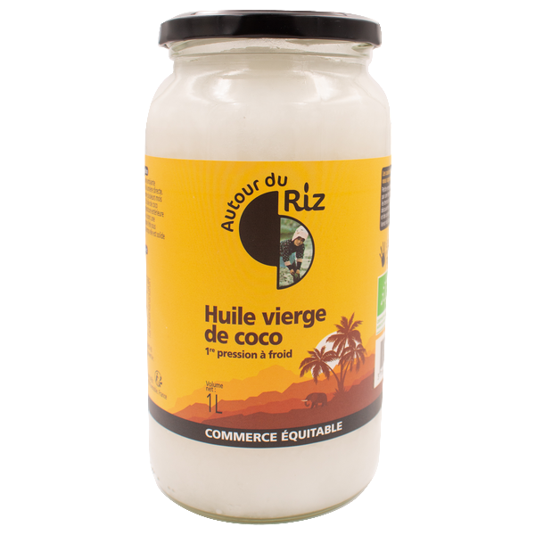 Autour Du Riz -- Huile vierge de coco extraite à froid - 1 l