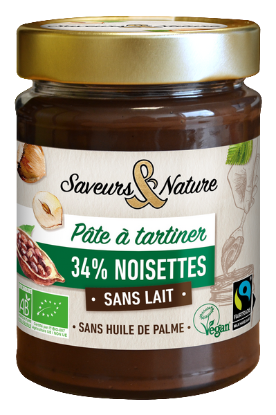 Saveurs & Nature -- Pâte à tartiner 34% noisettes - sans lait (vegan) - 280 g